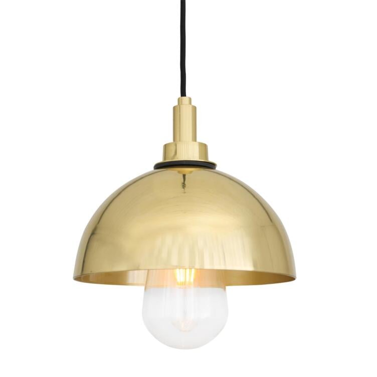 Hydra Brass Dome Pendant Light 7.75" IP65