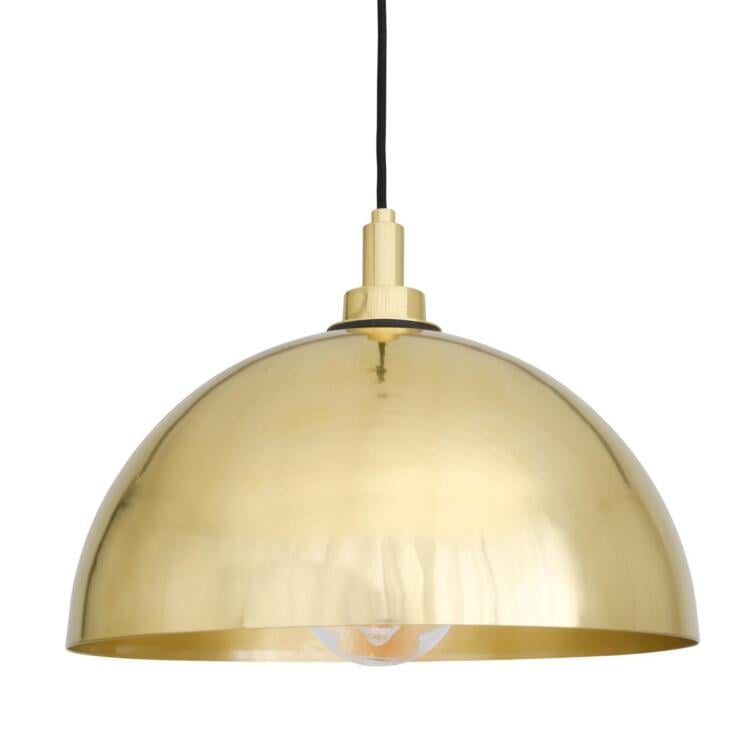 Hydra Brass Dome Bathroom Pendant Light 11.75" IP65