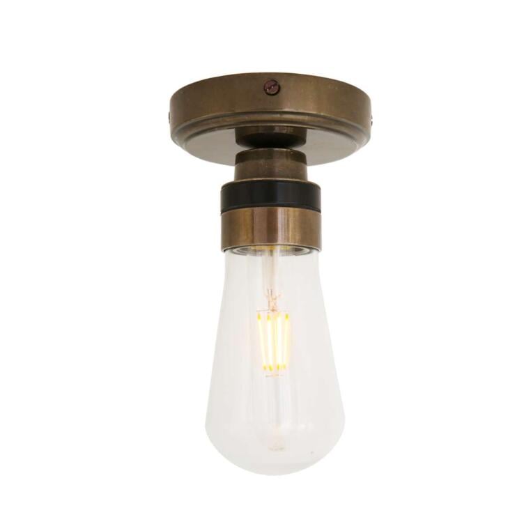 Kura Brass Bathroom Ceiling Light 22cm IP65