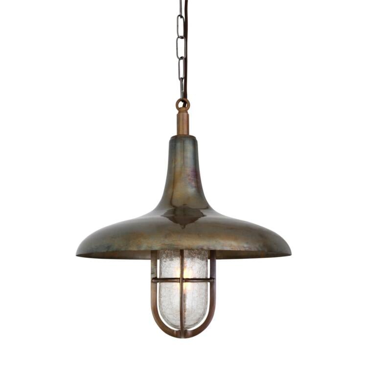 Mira Nautical Pendant Light IP65, Crackled Glass Mira Nautical Pendant Light IP65, Crackled Glass