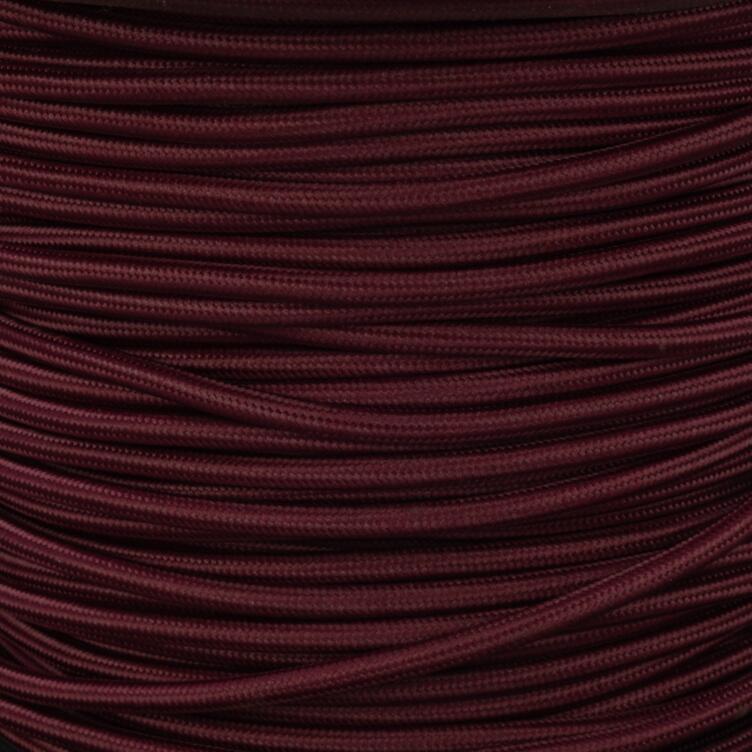 Maroon Fabric Braided Cable, 2 Core Round