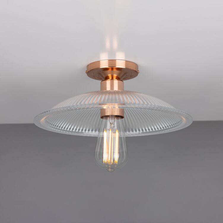 Calix Prismatic Glass Flush Ceiling Light 30cm, Polished Copper Calix Prismatic Glass Flush Ceiling Light 30cm, Polished Copper