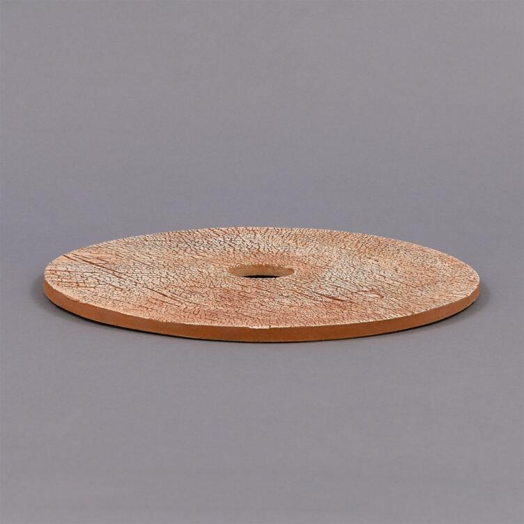 Bog Oak Ceramic Disc Lamp Shade, Red Iron 28cm
