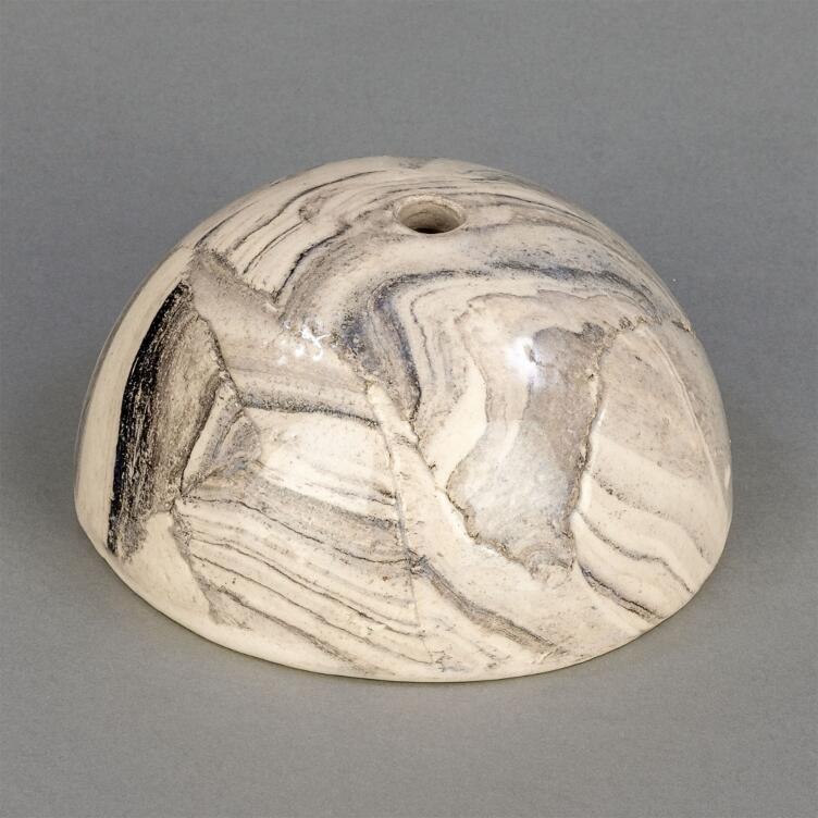 Ferox White and Black Marble Half Sphere Ceramic Lamp Shade 14cm