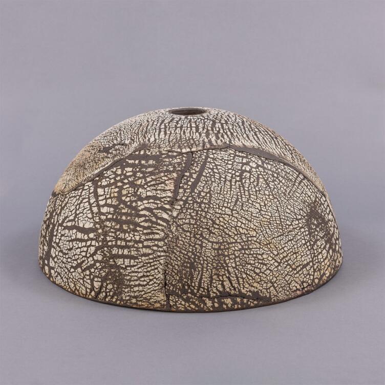 MLCS049 Kauri Ceramic Dome Lamp Shade, Black Clay 37cm