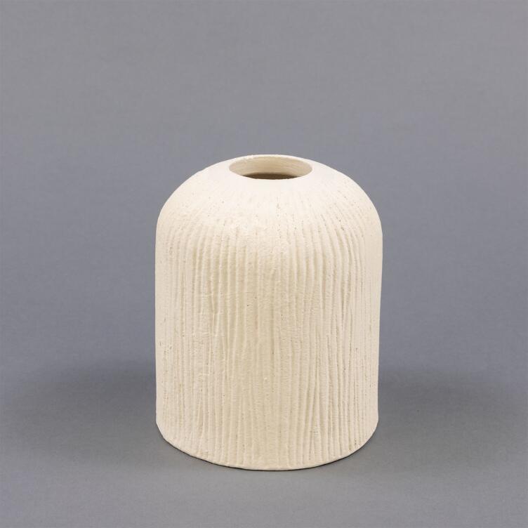 Osier Ceramic Cylinder Lamp Shade, Matt White Striped 11.5cm