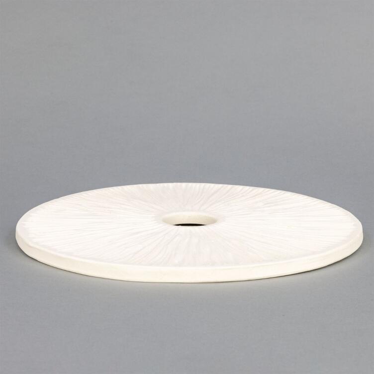Bog Oak Matt White Striped Ceramic Lamp Shade 28cm