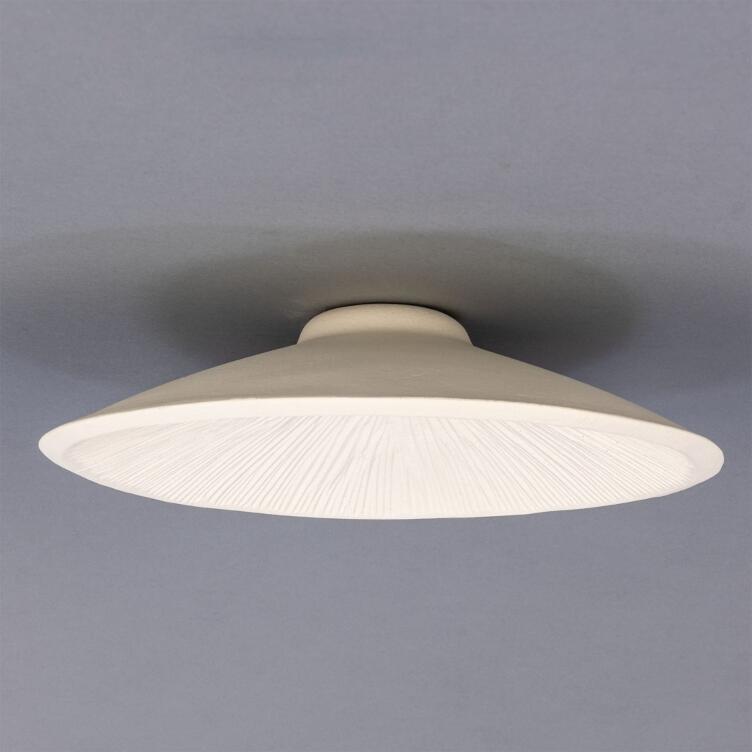 Pyrus Matt White Striped Ceramic Lamp Shade 27cm
