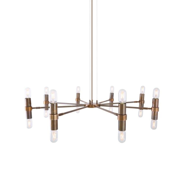 Kendu Modern Brass Adjustable Eight-Arm Chandelier 41" IP20
