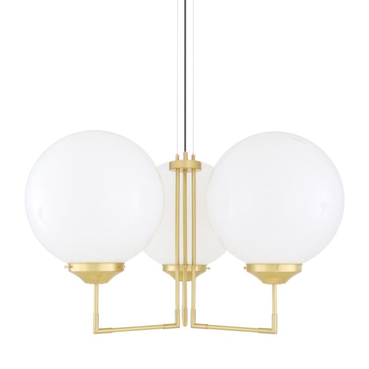 Bellavary Modern Globe Chandelier, Three-Arm Bellavary Modern Globe Chandelier, Three-Arm
