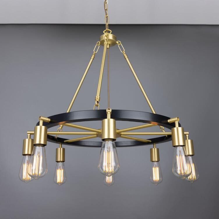 Duleek Modern Ring Chandelier, Eight Light, Satin Brass Duleek Modern Ring Chandelier, Eight Light, Satin Brass