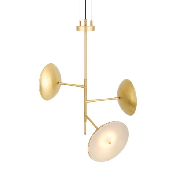 Oola Modern Diffused Dish Chandelier, Three-Arm Oola Modern Diffused Dish Chandelier, Three-Arm