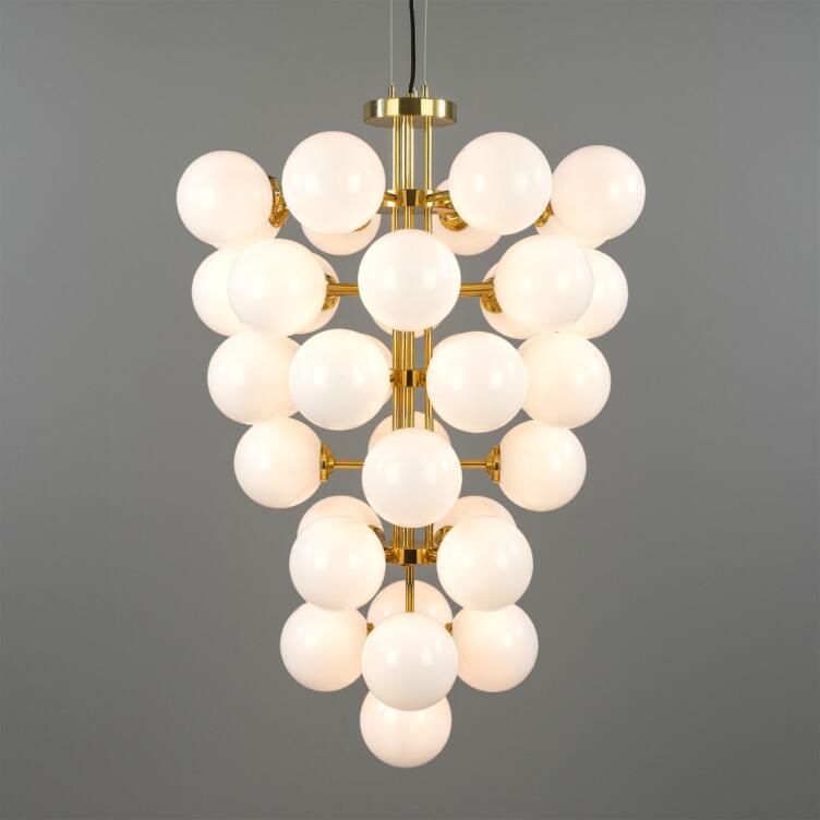 Merlot Grape Glass Cluster Chandelier 40" IP20
