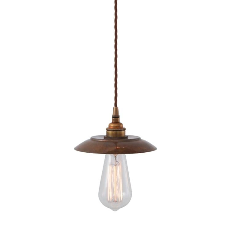 Reznor Industrial Minimalist Brass Pendant Light, Antique Brass