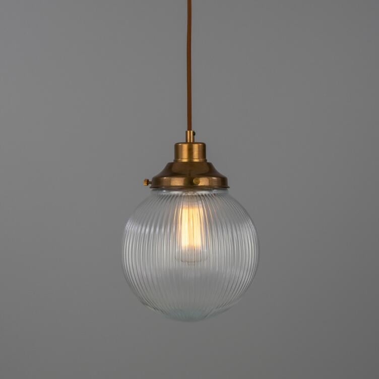 Stanley Prismatic Glass Globe Pendant Light 7.75" IP20