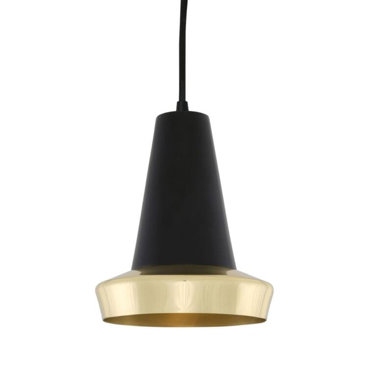 Malabo Polished Brass and Matte Black Pendant Light 6.25" IP20