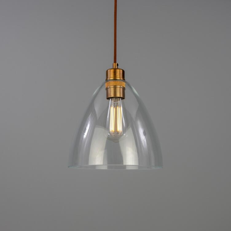 Luang Modern Clear Glass Pendant Light 9" IP20 