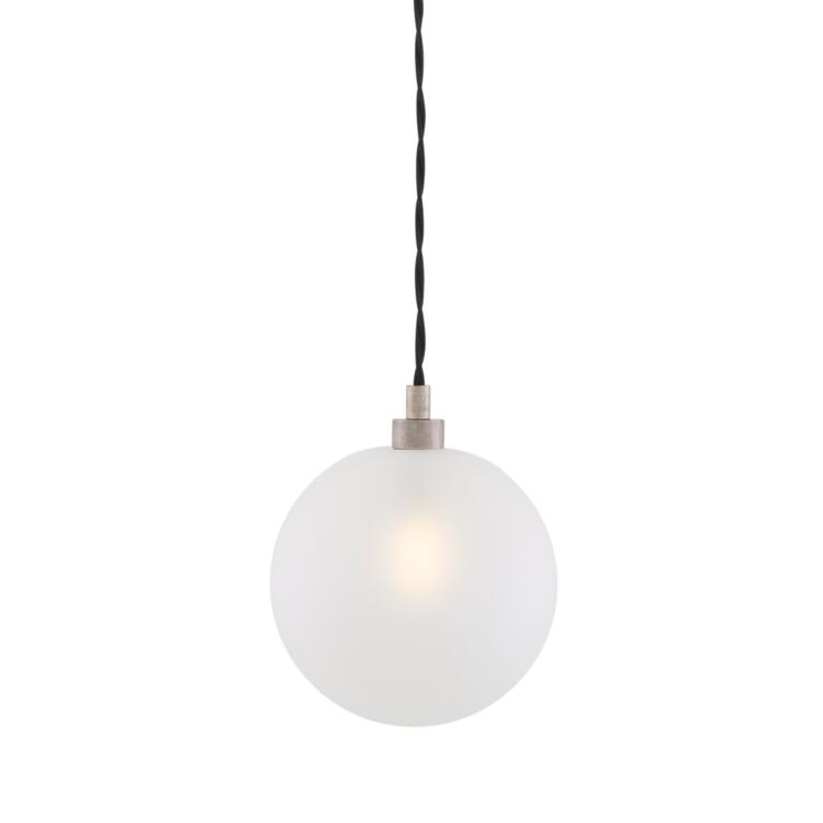 Madlin Frosted Glass Globe Pendant 15cm, Antique Silver Madlin Frosted Glass Globe Pendant 15cm, Antique Silver