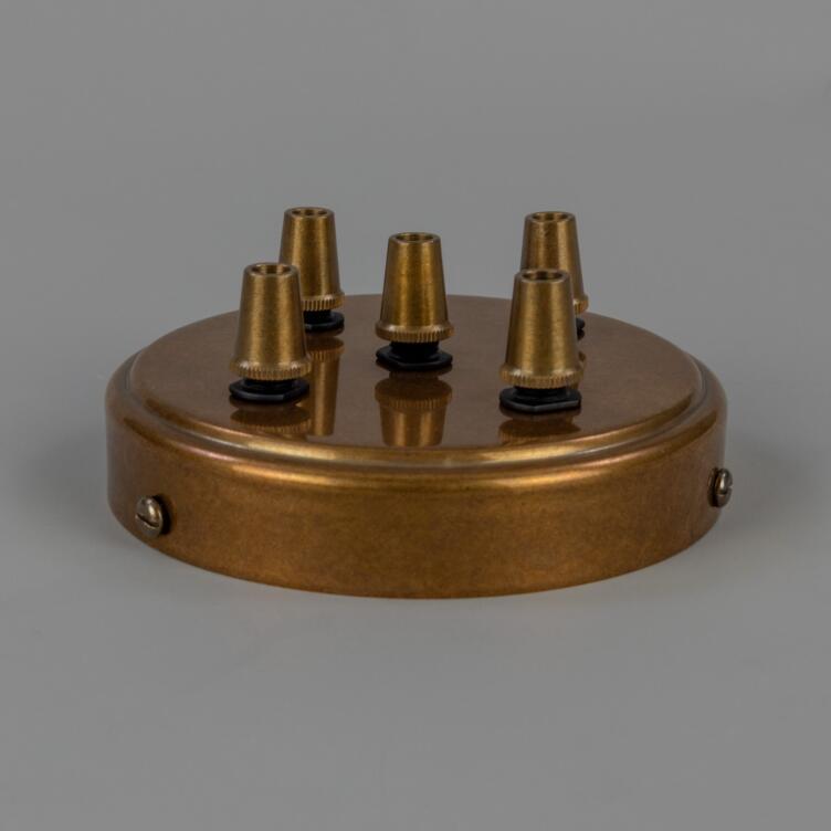 Brass Ceiling Rose 12cm, 1-9 Outlets