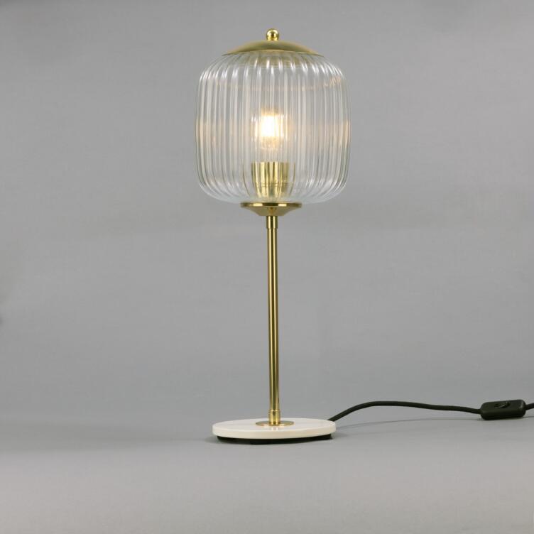 Astoria Reeded Glass and Brass Table Lamp 20.5" IP20