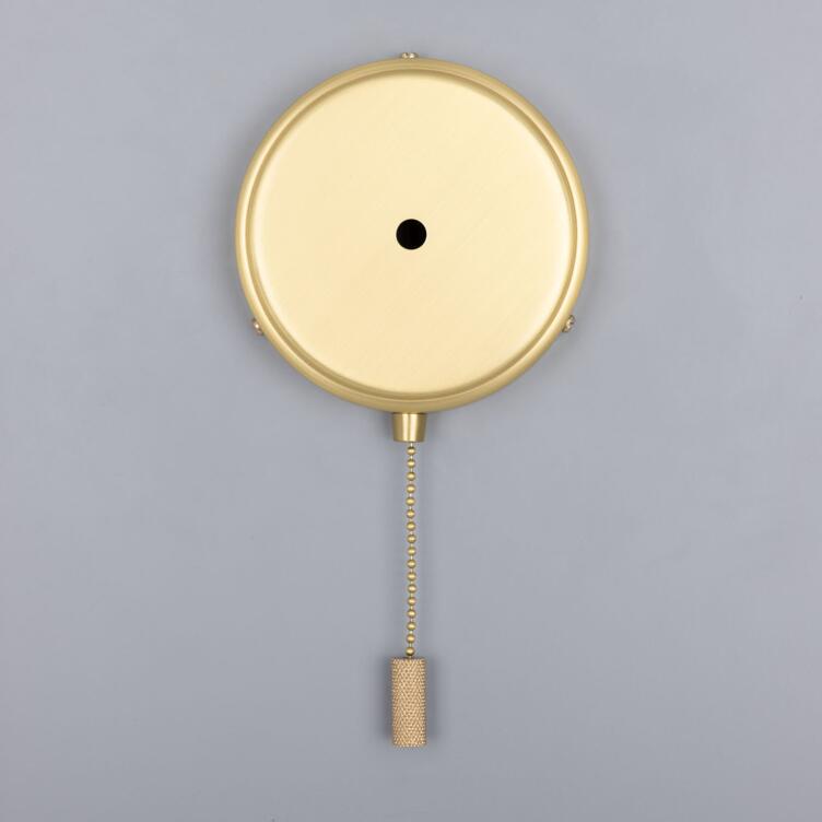 Pressed Brass Wall Bracket with Pull Switch 4.7", Satin Brass, Knurled Pressed Brass Wall Bracket with Pull Switch 4.7", Satin Brass, Knurled