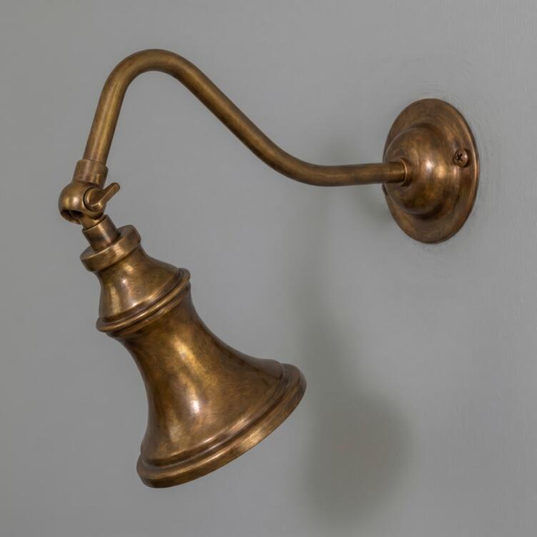 Kent Traditional Vintage Adjustable Wall Spotlight, Antique Brass