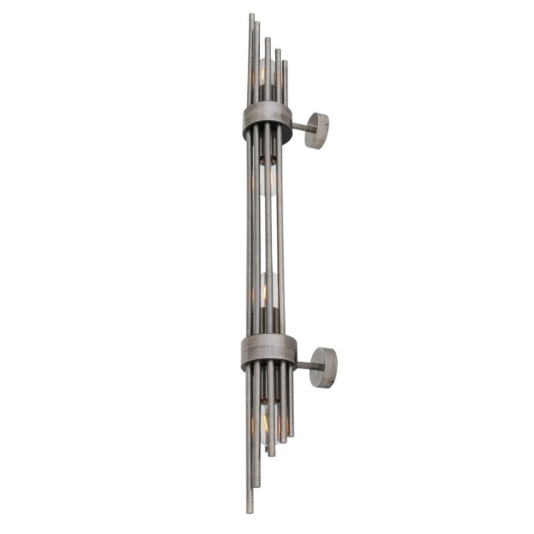Victoria Modern Brass Sleeve Wall Sconce, Antique Silver