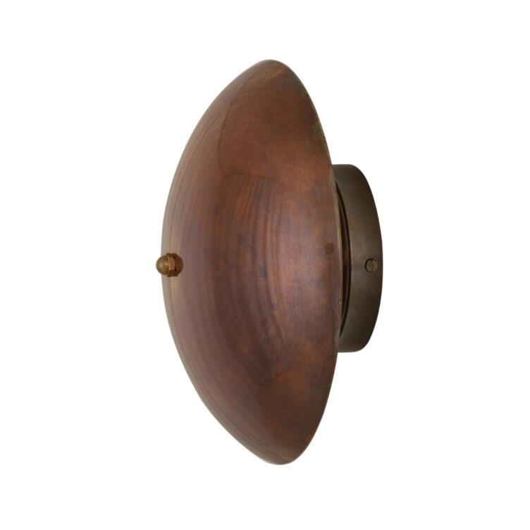 Luqa Vintage Brass Dish Wall Sconce 25cm, Antique Brass