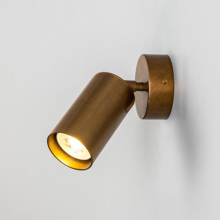 Evanston Directional Brass Wall Spotlight 20cm IP20