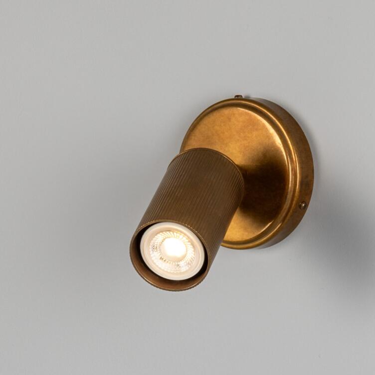 Adare Directional Brass Wall Spotlight 7.5" IP20