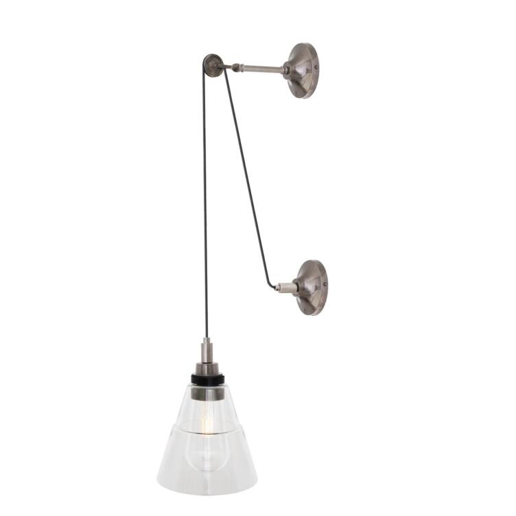 Monroe Industrial Glass Pulley Wall Sconce 40.25" IP65 Monroe Industrial Glass Pulley Wall Sconce 40.25" IP65