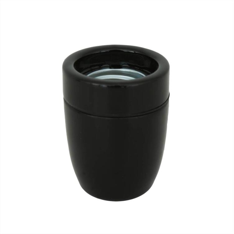 E27 Porcelain Lamp Holder, Black / White, M10 Entry