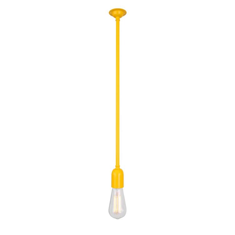 Powell Quirky Minimalist Bare Bulb Pendant Light, Powder Coated Yellow Powell Quirky Minimalist Bare Bulb Pendant Light, Powder Coated Yellow