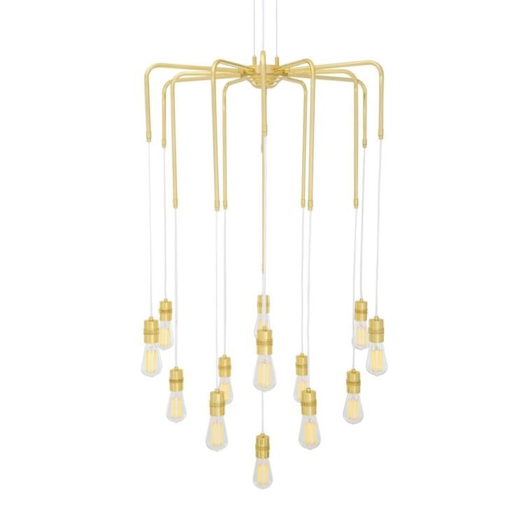Sela Modern Brass Chandelier, 13 Light Sela Modern Brass Chandelier, 13 Light