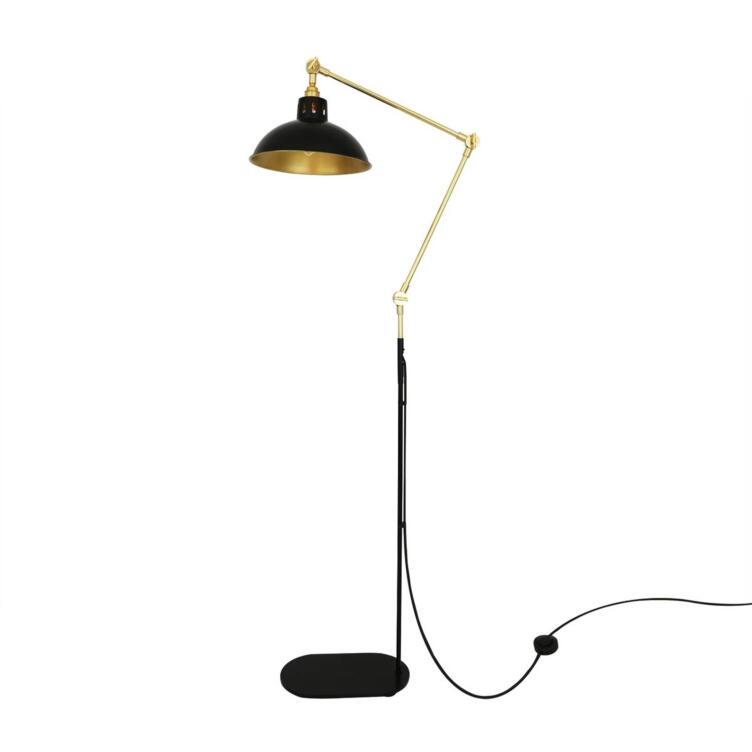 Senglea Adjustable Contemporary Brass Floor Lamp, Polished Brass Senglea Adjustable Contemporary Brass Floor Lamp, Polished Brass