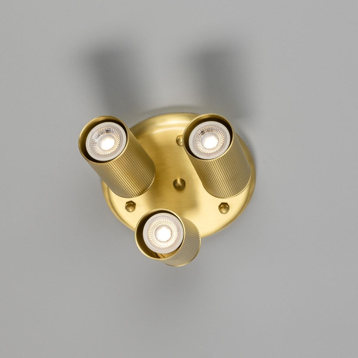 Adare Three Light Directional Brass Ceiling Spotlight 20cm IP20, Antique Brass