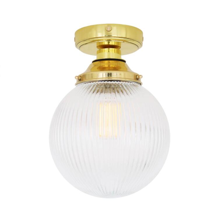 Cherith Reeded Globe Ceiling Light 20cm IP44 Cherith Reeded Globe Ceiling Light 20cm IP44