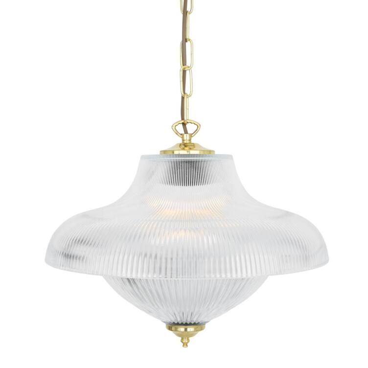 Essence Vintage Prismatic Glass Pendant Light 40cm, Polished Brass Essence Vintage Prismatic Glass Pendant Light 40cm, Polished Brass