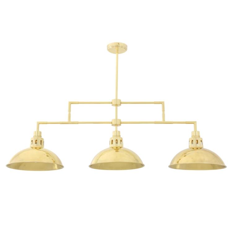Georgia Vintage Brass Bar Pendant, Three Light Georgia Vintage Brass Bar Pendant, Three Light
