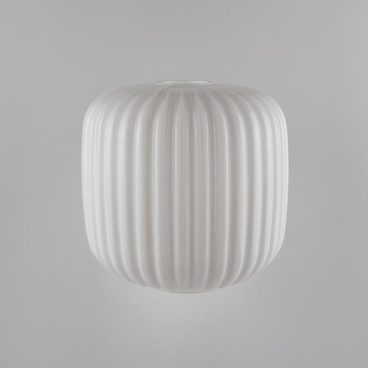 Reeded Cylindrical Opal Glass Lamp Shade 20cm