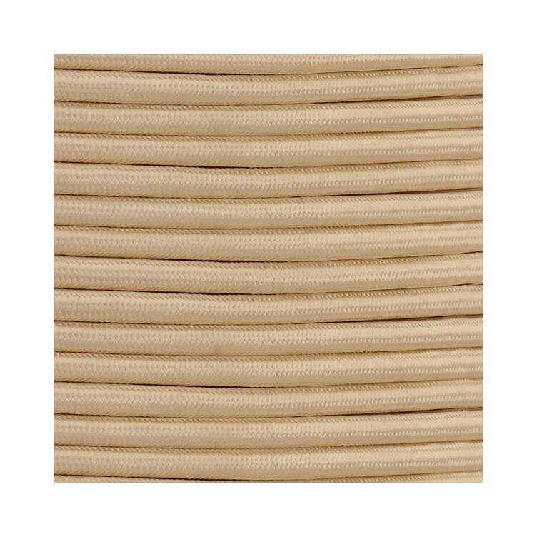 Ivory Fabric Braided Cable, 2 Core Round