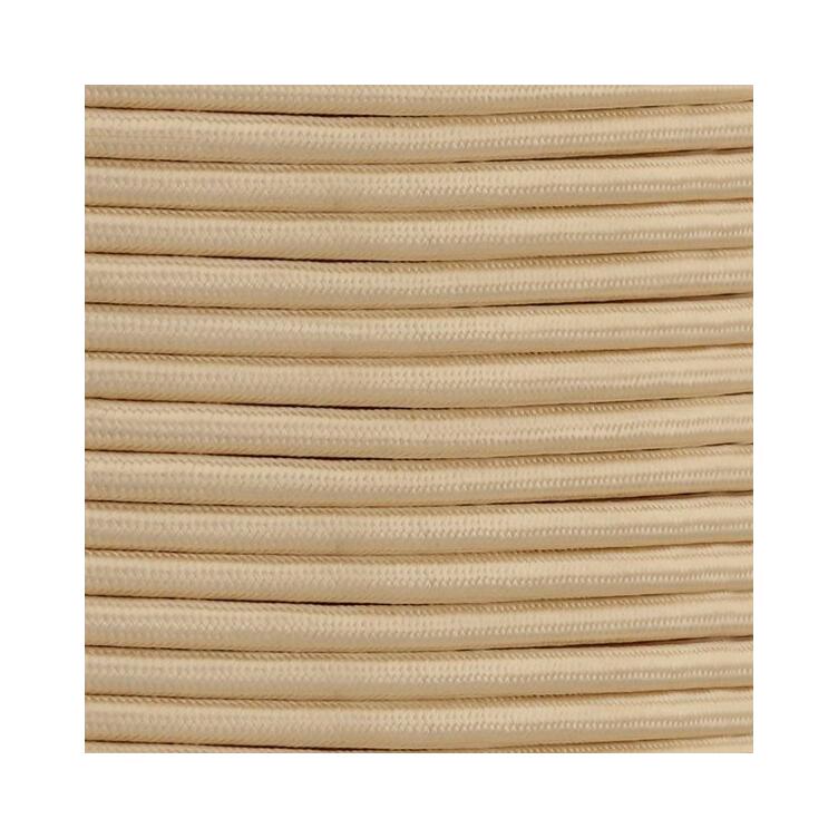 Ivory Fabric Braided Cable, 2 Core Round Ivory Fabric Braided Cable, 2 Core Round