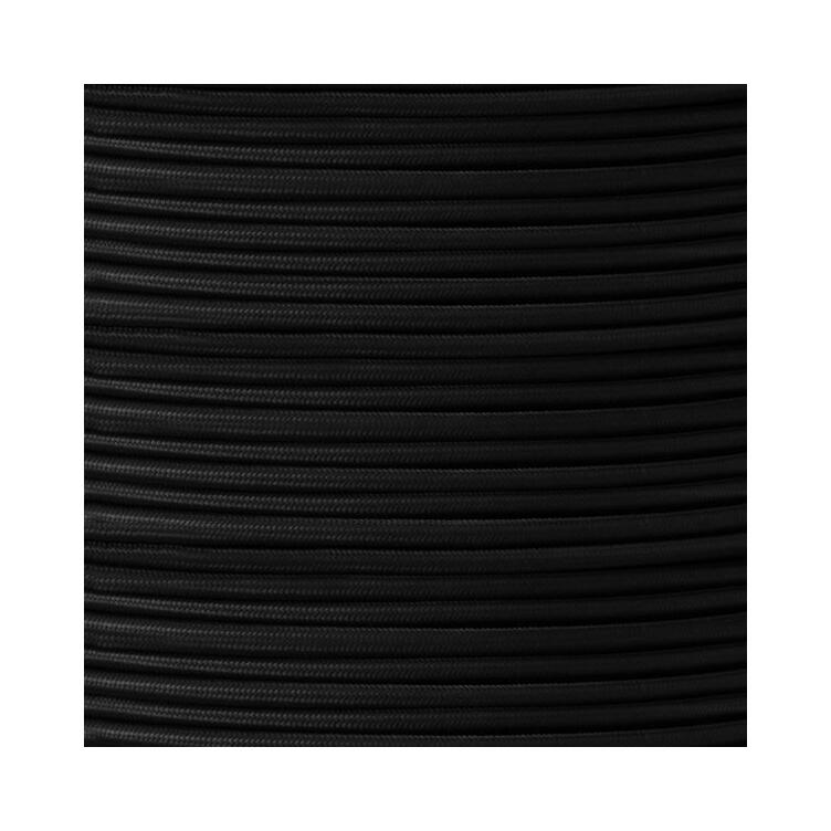 Black Fabric Braided Rubber Cable, 2 Core