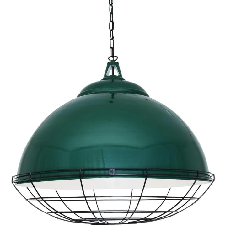 Brussels Large Vintage Cage Pendant Light 75cm, Racing Green and Black Cage