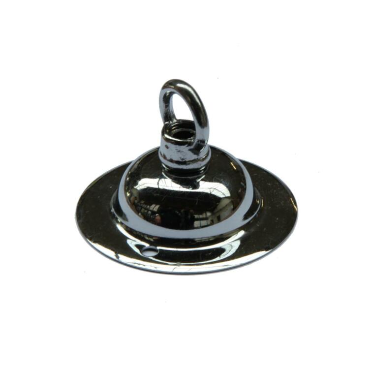 Chrome plated ceiling rose with closed hook