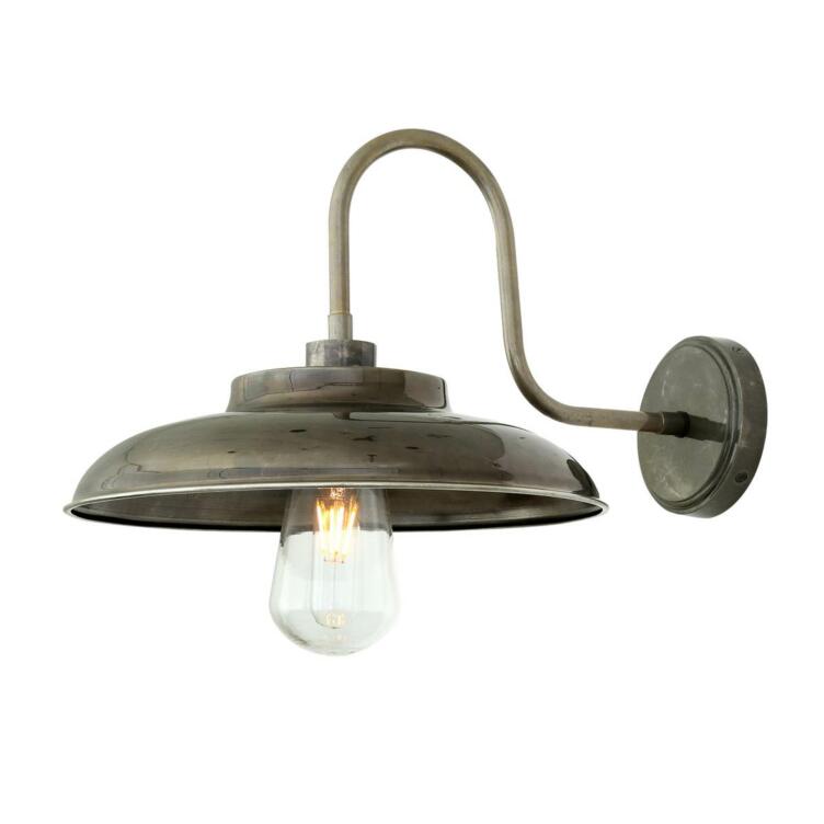 Darya Swan Neck Bathroom Wall Light IP65, Antique Silver