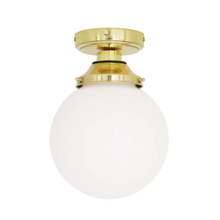 Deniz Opal Globe Bathroom Ceiling Light 20cm IP44