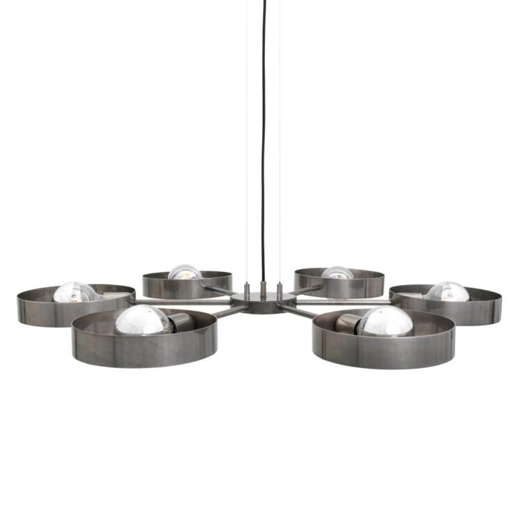 Fossa Industrial Ring Light Chandelier, Six-Arm