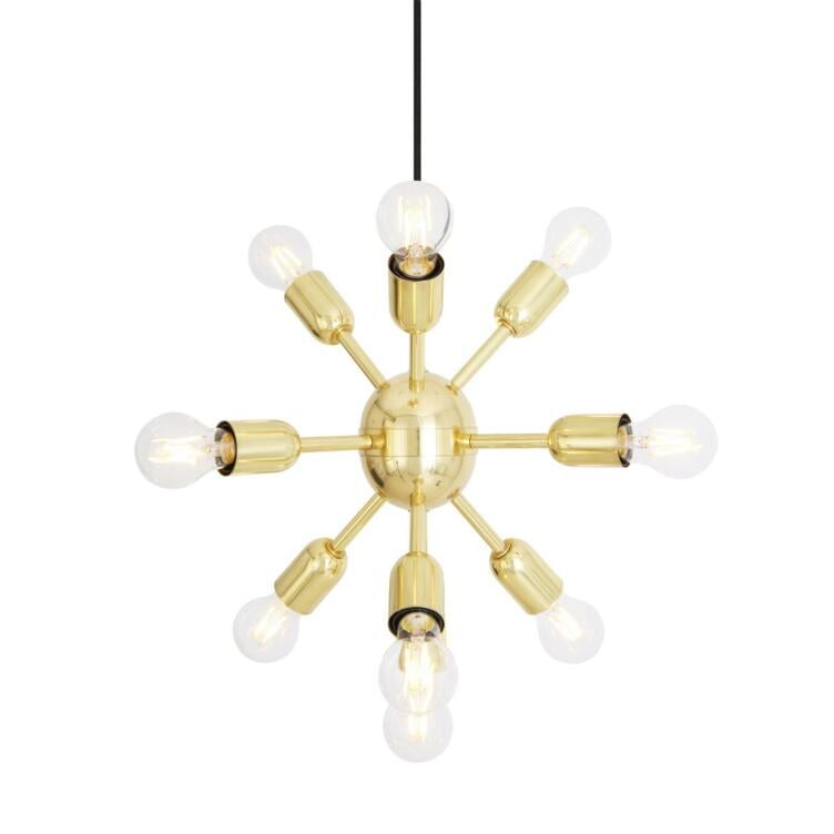 Glenties Small Brass Sputnik Chandelier, 10 Light