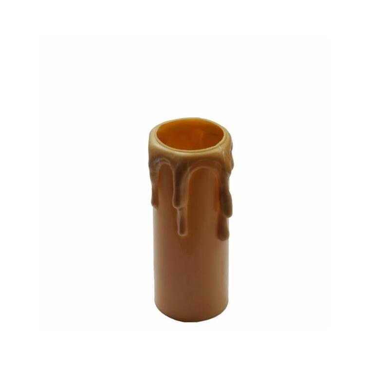 Petit tube de bougie en plastique de 7cm de couleur or avec gouttes de cire